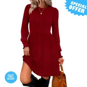 BRAND NEW SAMPEEL Casual Sweater Dress - Trendy Fall Fashion!